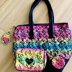 Vintage Betsey Johnson Tote, Purse and Coin Purse! Like New!
